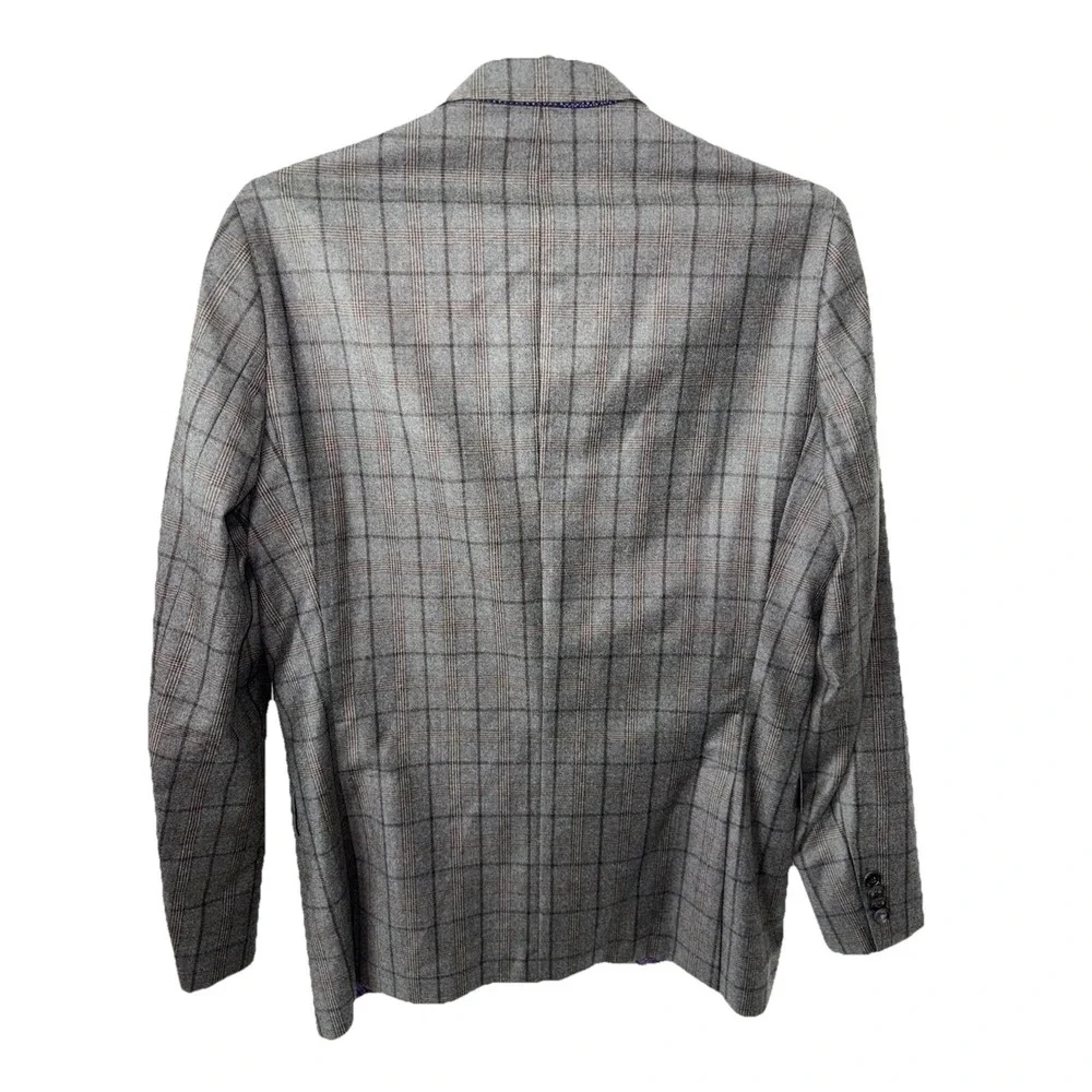 TED BAKER Endurance JAY Two Button Wool Blazer Jacket Mens 42L Gray  Windowpane